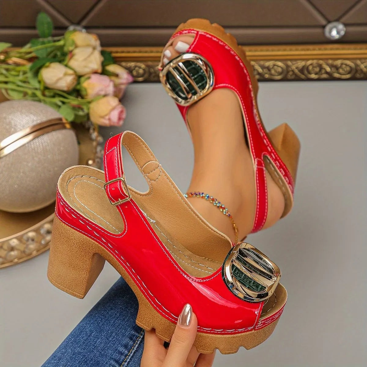 Nomhle | Buckle Platform Heel All-Day Comfort