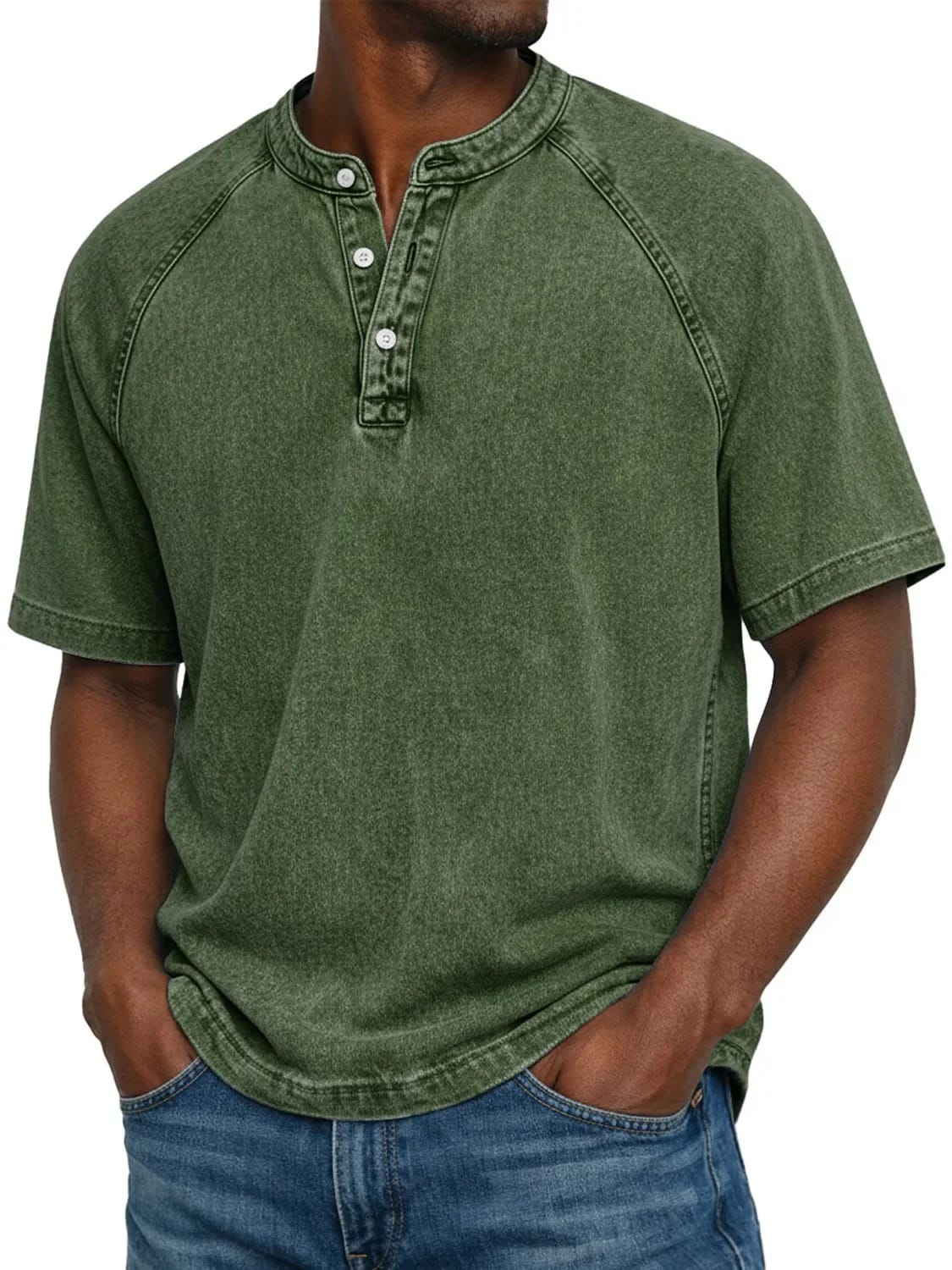 Ofentse | Vintage Denim Henley Top