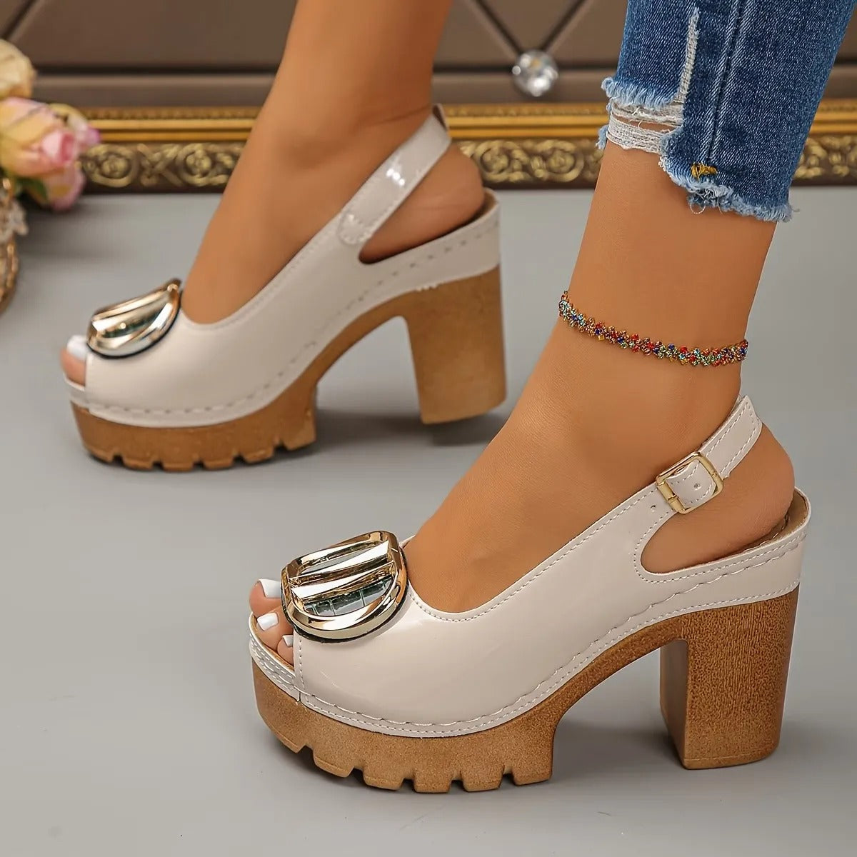 Nomhle | Buckle Platform Heel All-Day Comfort