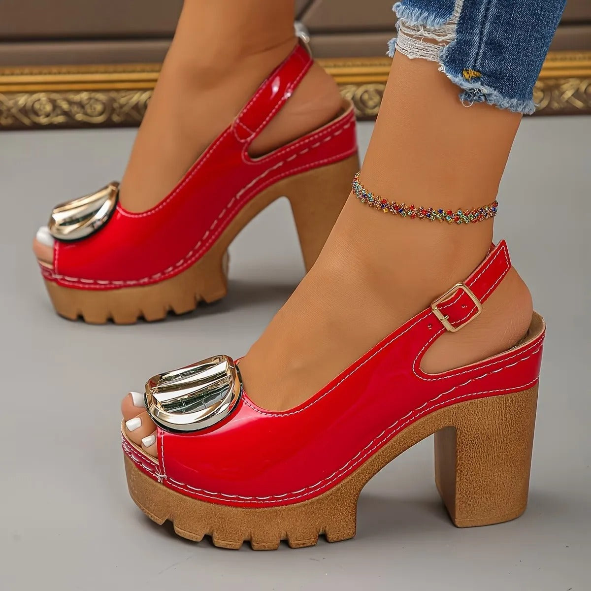 Nomhle | Buckle Platform Heel All-Day Comfort