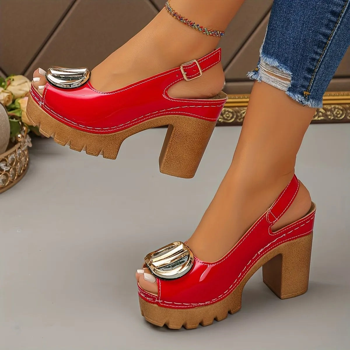 Nomhle | Buckle Platform Heel All-Day Comfort