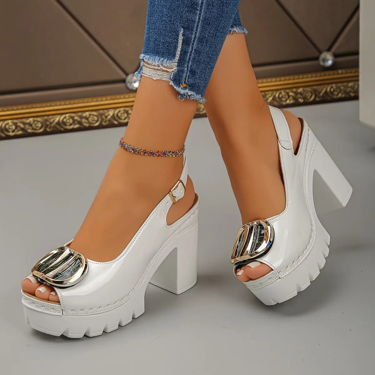 Nomhle | Buckle Platform Heel All-Day Comfort