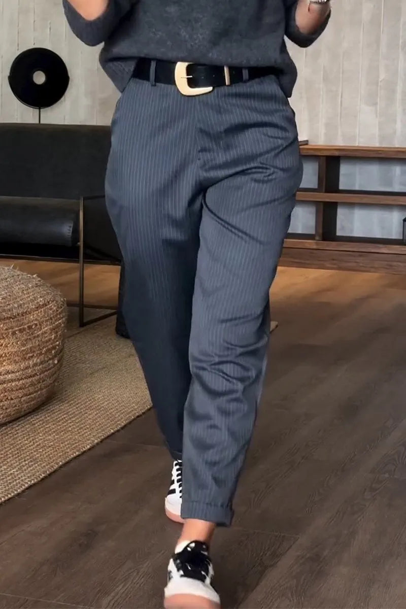 Nontobeko | Elegant Stripe High-Waist Trousers