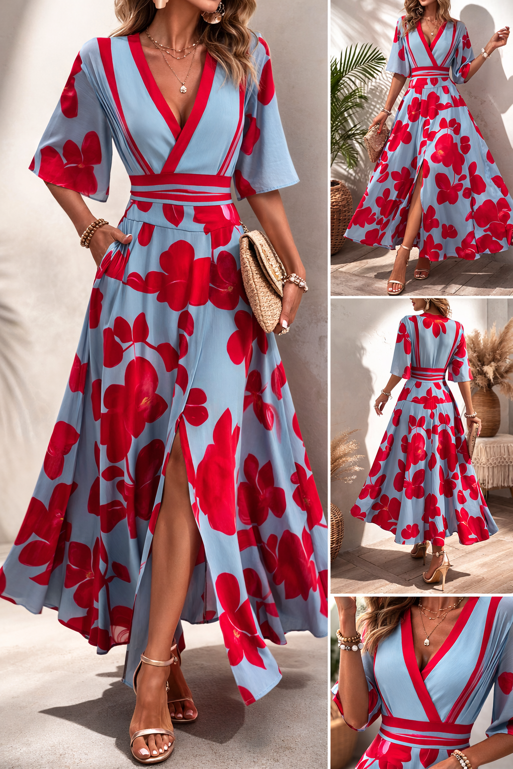 Sofia | Floral V-Neck Spring Dress