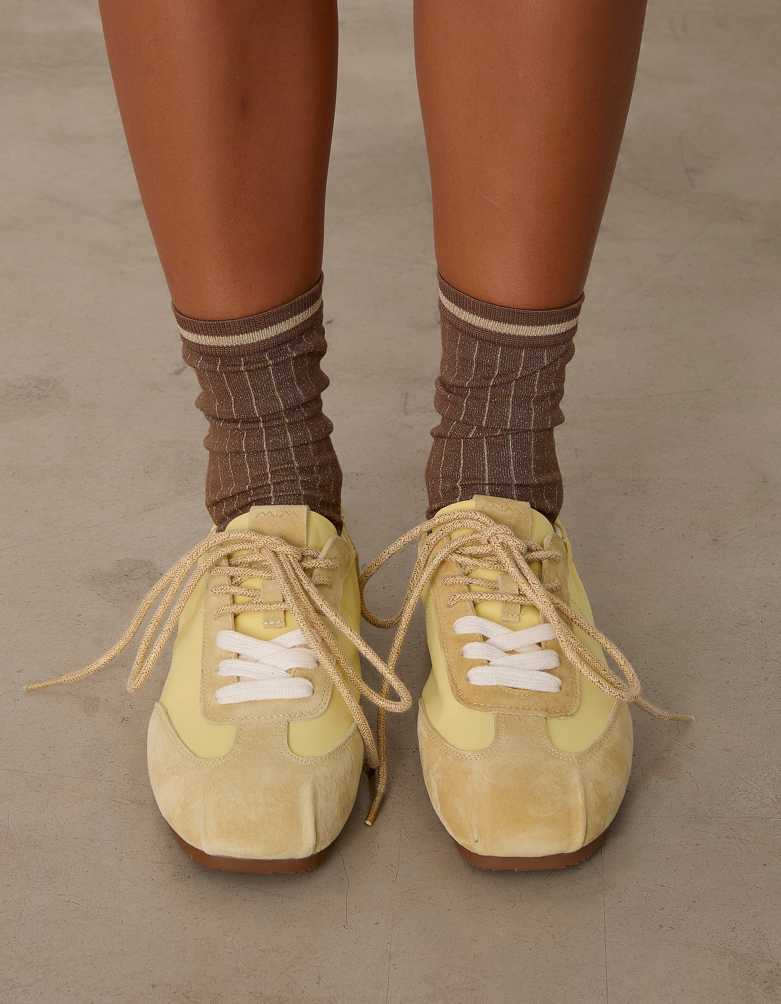 Boipelo | Yellow Lace-Up Nylon Sneaker