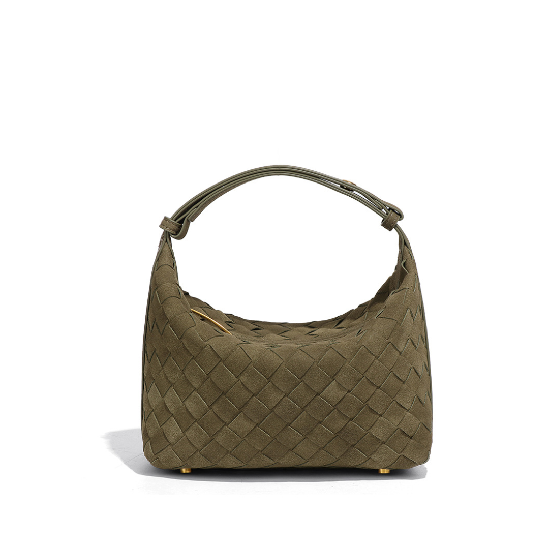 Elzabe | Matte Woven Structured Handbag