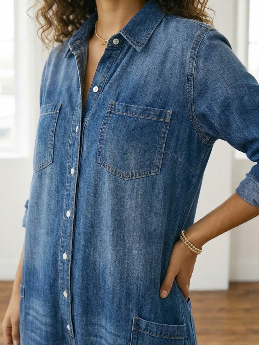 Rosalie | Vintage Washed Denim Jumpsuit