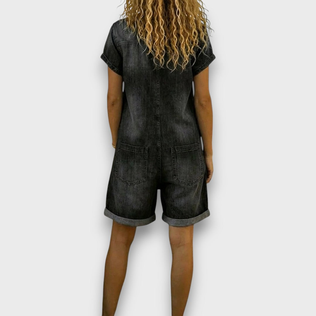 Sofia | Vintage Short Cotton Denim Overalls