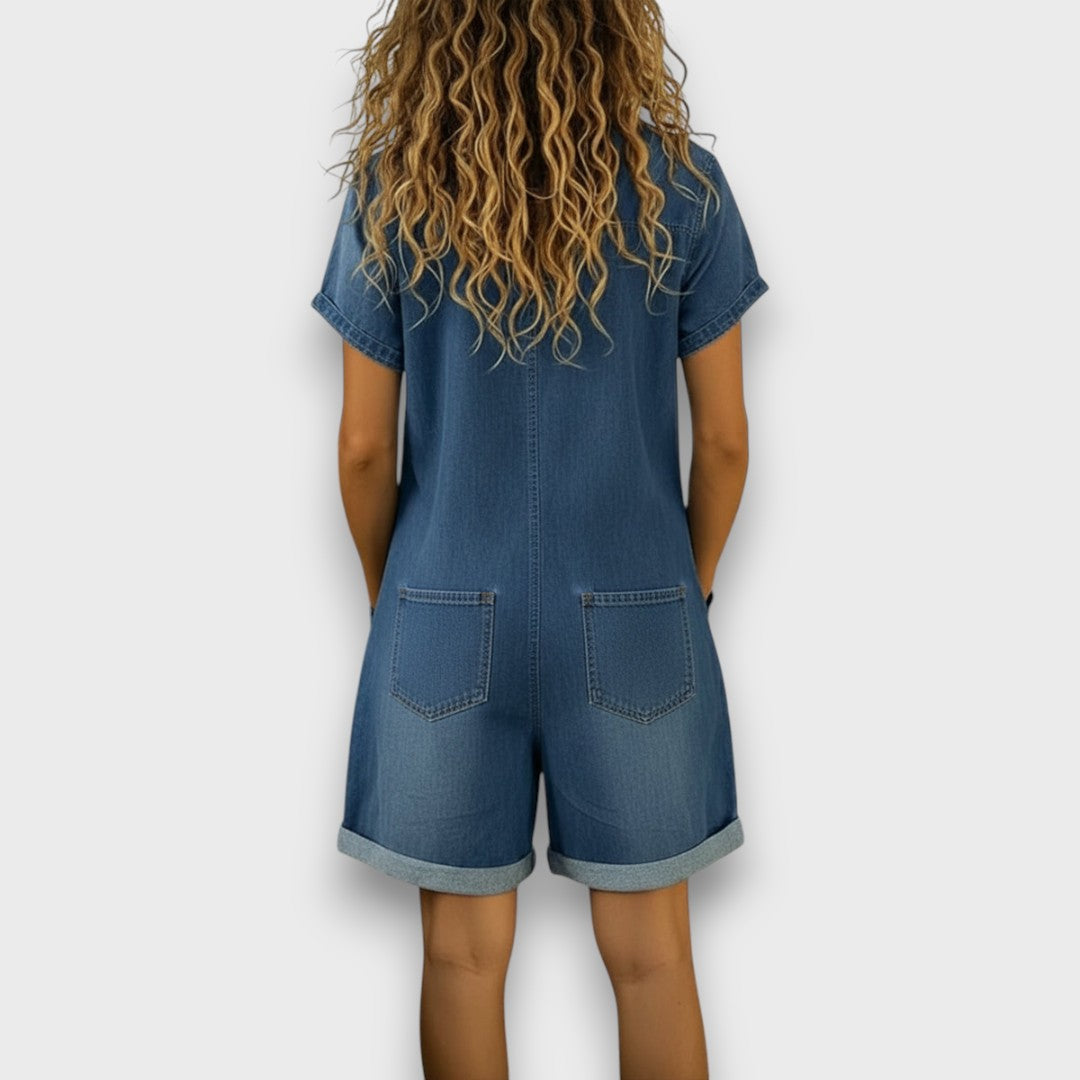 Sofia | Vintage Short Cotton Denim Overalls