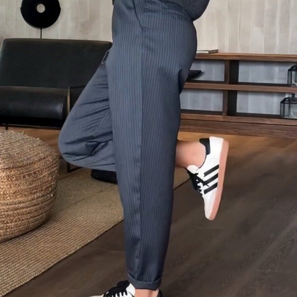 Nontobeko | Elegant Stripe High-Waist Trousers