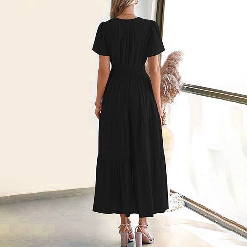 Suzette | Smocked Waist Tiered Maxi Dress