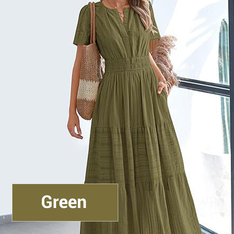 Suzette | Smocked Waist Tiered Maxi Dress