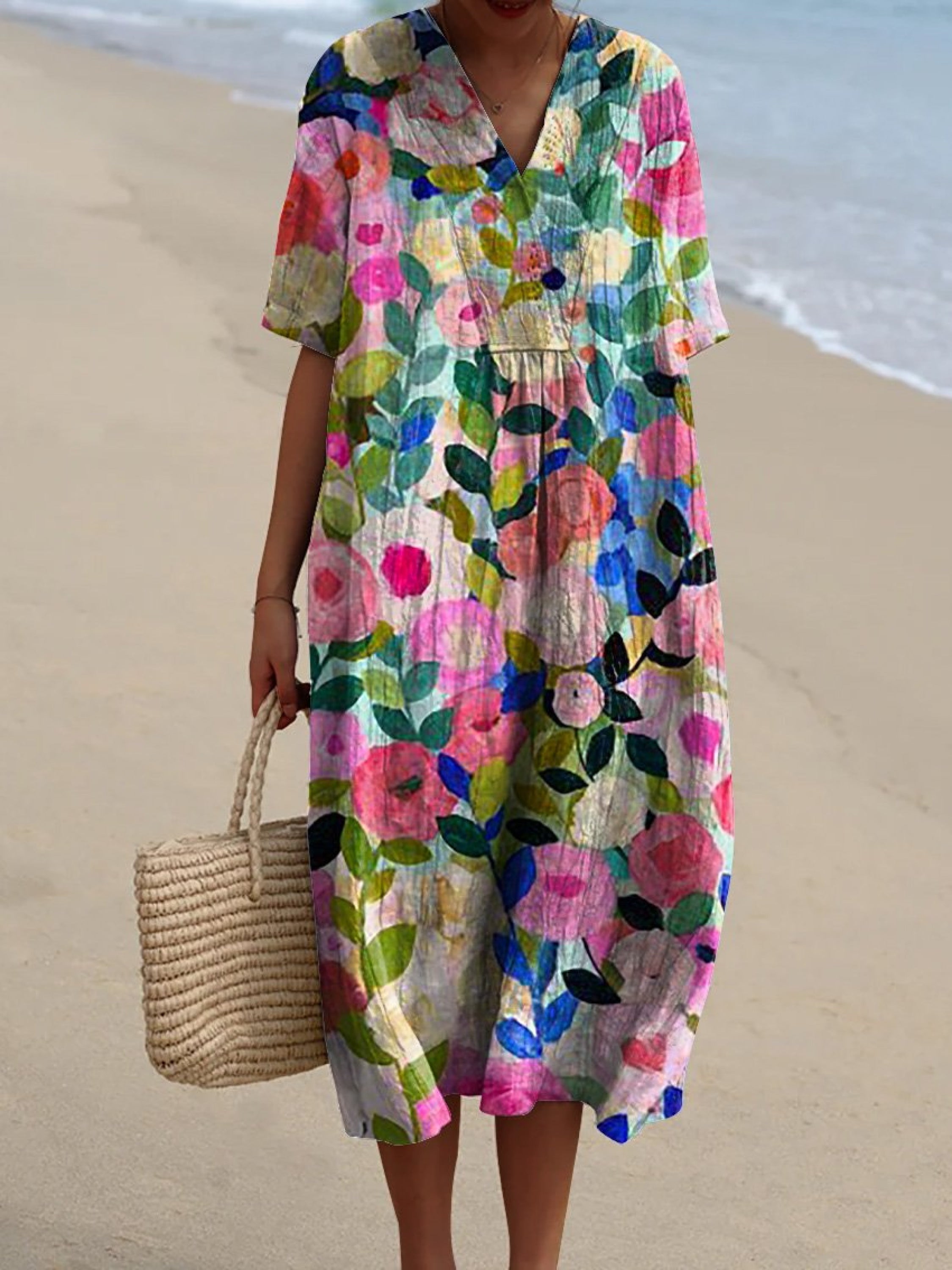 Gisèle | Vintage Floral Midi Dress